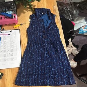 Marc By Marc Jacobs Navy Patterned Mini Dress